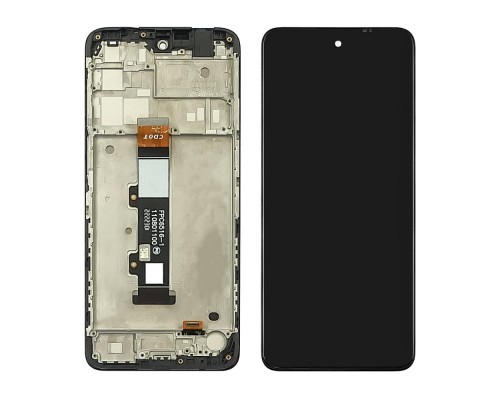 Дисплей для Motorola G22 с чёрным тачскрином и корпусной рамкой