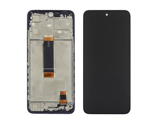 Дисплей для Xiaomi Redmi 12 с чёрным тачскрином и корпусной рамкой