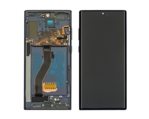 Дисплей для Samsung N975F Galaxy Note 10 Plus с чёрным тачскрином и чёрной корпусной рамкой OLED