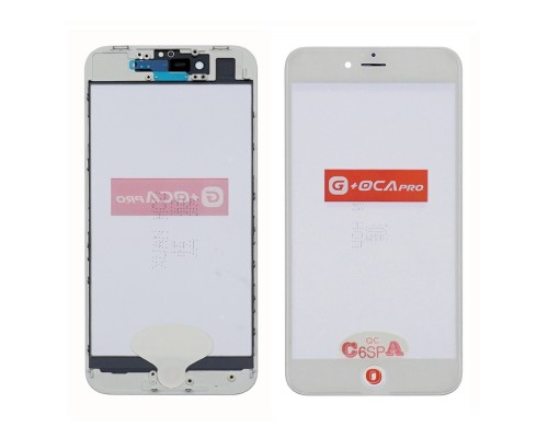 Стекло тачскрина с OCA плёнкой для Apple iPhone 8 белое с рамкой и сеточкой G+OCA Pro