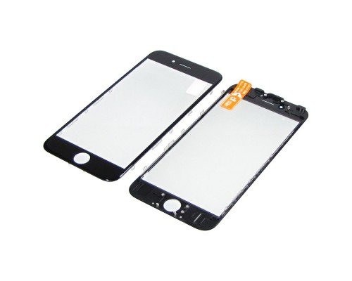 Стекло тачскрина для Apple iPhone 6s чёрное с рамкой и OCA плёнкой HC