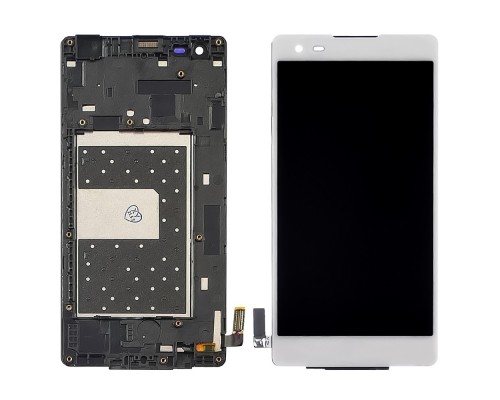 Дисплей для LG X Style K200 с белым тачскрином и корпусной рамкой