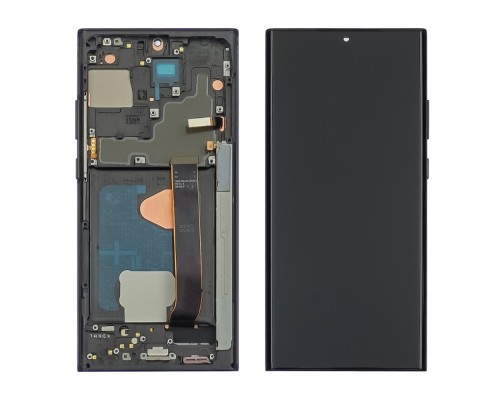 Дисплей для Samsung N985F Galaxy Note 20 Ultra с чёрным тачскрином и чёрной корпусной рамкой OLED