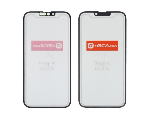 Стекло тачскрина с OCA плёнкой для Apple iPhone 14 Plus чёрное с олеофобным покрытием, закалённое G+OCA Pro