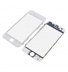 Стекло тачскрина для Apple iPhone 5s белое с рамкой и OCA плёнкой HC
