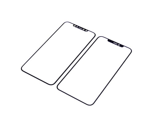 Стекло тачскрина для Apple iPhone XS Max чёрное с рамкой и OCA плёнкой HC