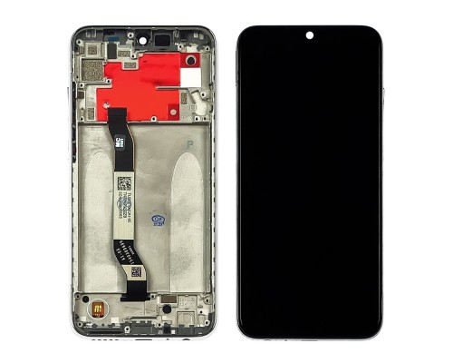 Дисплей для Xiaomi Redmi Note 8T с чёрным тачскрином и серебристой корпусной рамкой