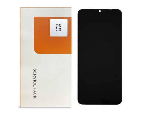 Дисплей для Samsung A032F Galaxy A03 Core (2021) с чёрным тачскрином Service Pack