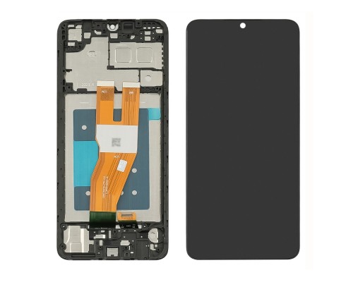 Дисплей для Samsung A055F Galaxy A05 (2022) с чёрным тачскрином и корпусной рамкой