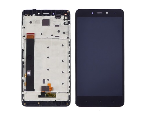 Дисплей для Xiaomi Redmi Note 4 с чёрным тачскрином и корпусной рамкой