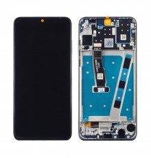 Дисплей для Huawei P30 Lite/ Nova 4e (2019) (48МР версия) с чёрным тачскрином и синей корпусной рамкой