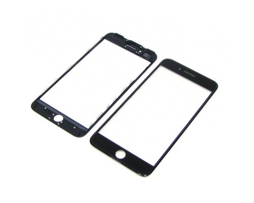 Стекло тачскрина для Apple iPhone 7 Plus чёрное с рамкой и OCA плёнкой HC