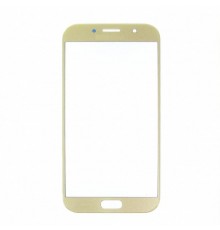 Стекло тачскрина для Samsung A720 Galaxy A7 (2017) золотистое с олеофобным покрытием, закалённое