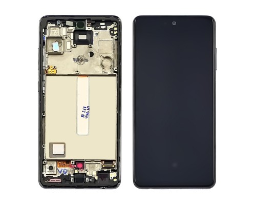 Дисплей для Samsung A525 Galaxy A52 (2020) с чёрным тачскрином и чёрной корпусной рамкой (с широким ободком) OLED