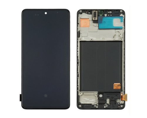 Дисплей для Samsung A515 Galaxy A51 (2020) с чёрным тачскрином и корпусной рамкой Original