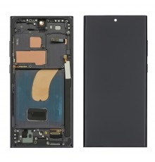 Дисплей для Samsung S918B Galaxy S23 Ultra с чёрным тачскрином и чёрной корпусной рамкой OLED