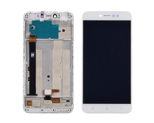 Дисплей для Xiaomi Redmi Note 5A Prime с белым тачскрином и корпусной рамкой