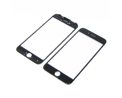 Стекло тачскрина для Apple iPhone 7 чёрное с рамкой и OCA плёнкой HC