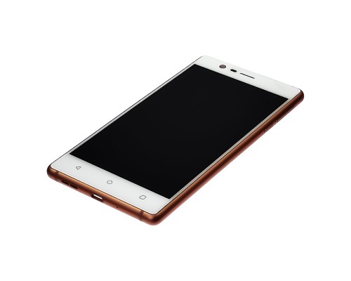 Дисплей для Nokia 3 с белым тачскрином и медной корпусной рамкой