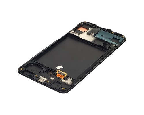 Дисплей для Samsung A307 Galaxy A30S (2019) с чёрным тачскрином и корпусной рамкой OLED