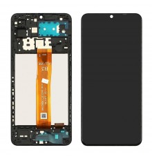 Дисплей для Samsung A127F Galaxy A12S (2021) с чёрным тачскрином и корпусной рамкой