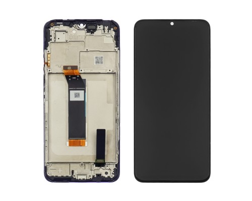 Дисплей для Xiaomi Poco M4 5G/ M5/ Redmi Note 11E с чёрным тачскрином и корпусной рамкой