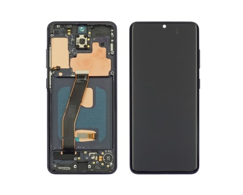 Дисплей для Samsung G980 Galaxy S20 с чёрным тачскрином и чёрной корпусной рамкой OLED