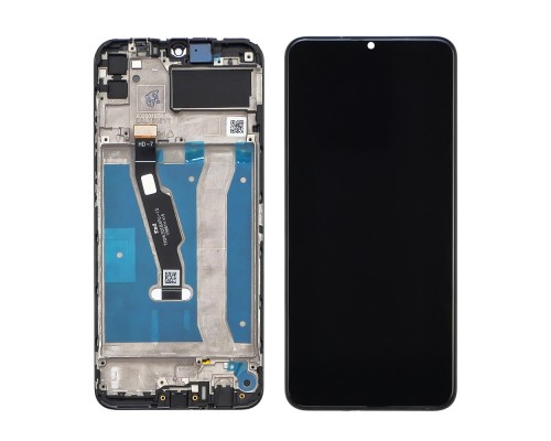 Дисплей для Huawei Y6P (2020) с чёрным тачскрином и корпусной рамкой