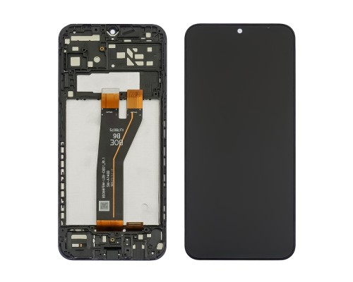 Дисплей для Samsung A146B Galaxy A14 (2023) с чёрным тачскрином и корпусной рамкой