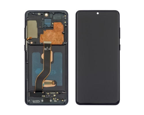 Дисплей для Samsung G985 Galaxy S20 Plus с чёрным тачскрином и чёрной корпусной рамкой OLED