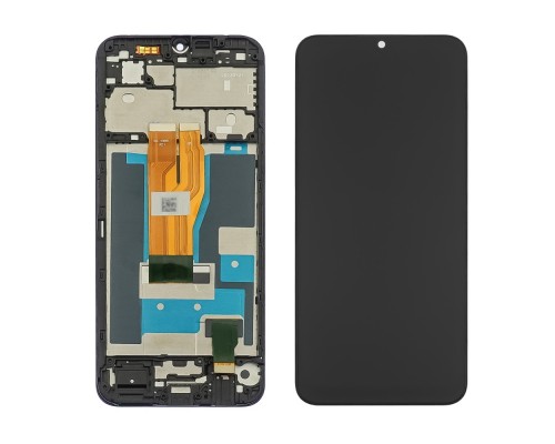 Дисплей для Realme C33 с чёрным тачскрином и корпусной рамкой