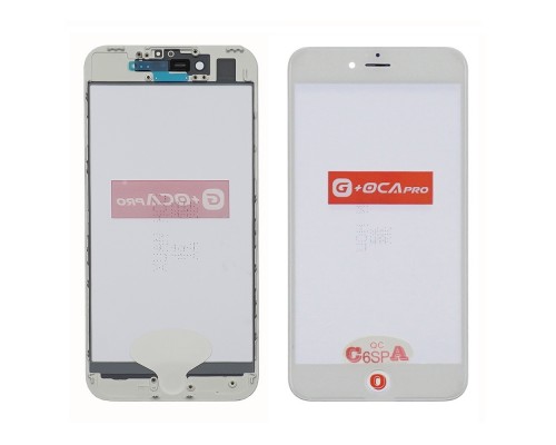 Стекло тачскрина с OCA плёнкой для Apple iPhone 7 белое с рамкой и сеточкой G+OCA Pro