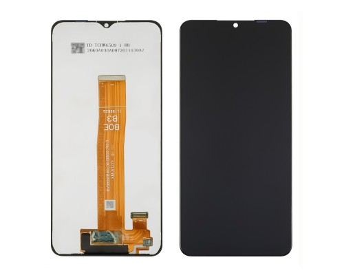 Дисплей для Samsung A127F Galaxy A12S (2021) (BOE B3 yellow flex) с чёрным тачскрином Service Pack