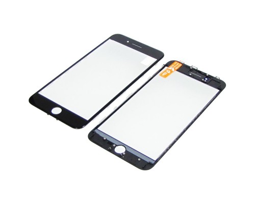 Стекло тачскрина для Apple iPhone 8 Plus чёрное с рамкой и OCA плёнкой HC
