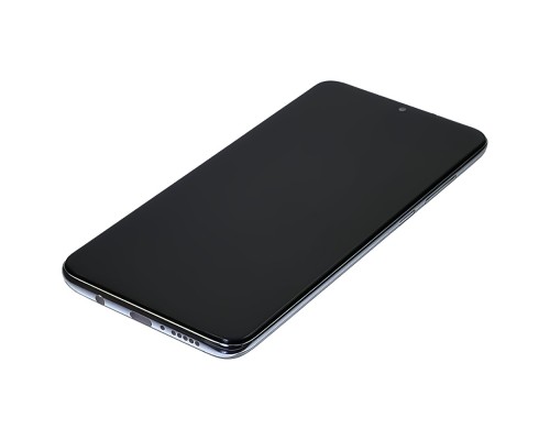 Дисплей для Xiaomi Redmi Note 8 Pro с чёрным тачскрином и серебристой корпусной рамкой