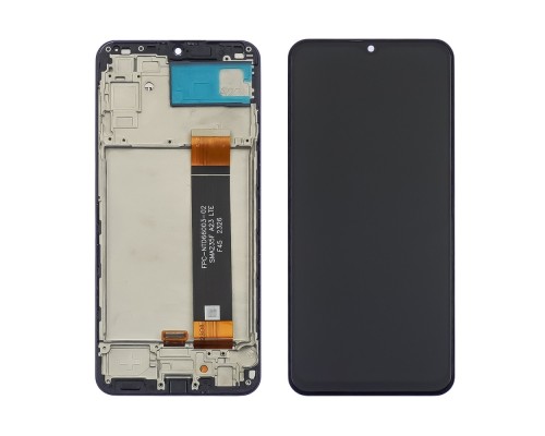 Дисплей для Samsung A235F Galaxy A23 (2022) с чёрным тачскрином и корпусной рамкой
