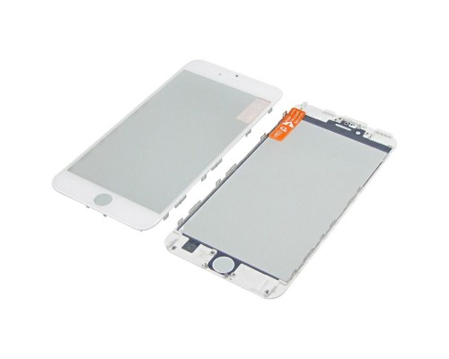 Стекло тачскрина для Apple iPhone 6s Plus белое с рамкой и OCA плёнкой HC
