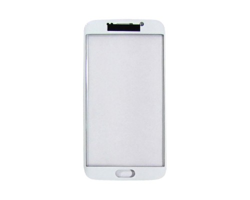 Стекло тачскрина для Samsung G925 Galaxy S6 Edge белое с олеофобным покрытием, закалённое HC