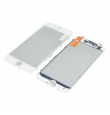Стекло тачскрина для Apple iPhone 8 белое с рамкой и OCA плёнкой HC