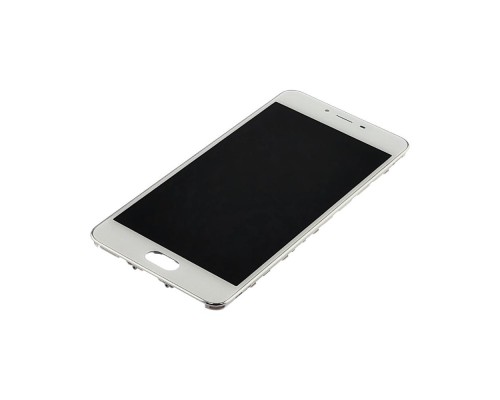 Дисплей для Meizu M3s с белым тачскрином и корпусной рамкой