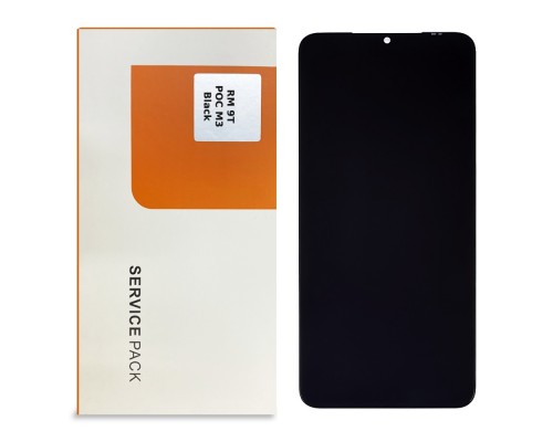 Дисплей для Xiaomi Redmi 9T/ Poco M3 с чёрным тачскрином Service Pack