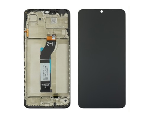 Дисплей для Xiaomi Redmi 13C с чёрным тачскрином и корпусной рамкой
