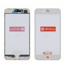 Стекло тачскрина с OCA плёнкой для Apple iPhone 8 Plus белое с рамкой и сеточкой G+OCA Pro