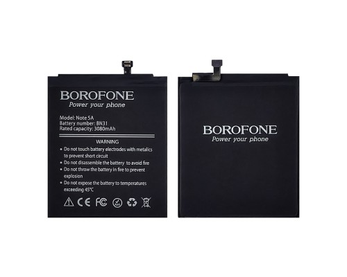 Аккумулятор Borofone BN31 для Xiaomi Mi A1/ Mi 5X/ Redmi Note 5A/ Redmi Note 5A Pro