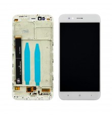 Дисплей для Xiaomi Mi 5X/ Mi A1 с белым тачскрином и корпусной рамкой