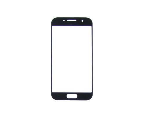 Стекло тачскрина для Samsung A320 Galaxy A3 (2017) чёрное с олеофобным покрытием, закалённое
