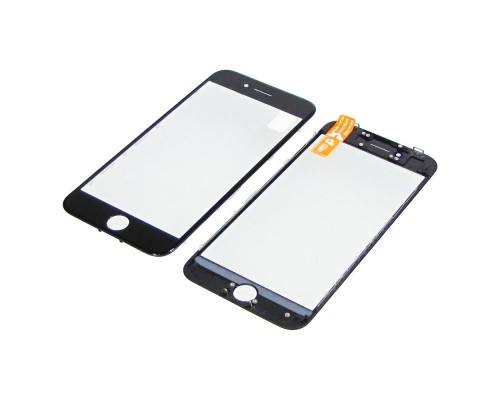 Стекло тачскрина для Apple iPhone 8 чёрное с рамкой и OCA плёнкой HC