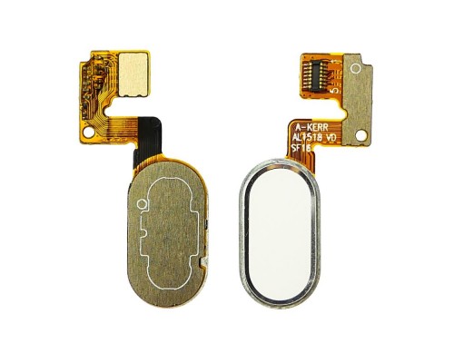 Шлейф для Meizu M3 Note (L681H) (14pin) с бело-серебристой кнопкой HOME (сенсорная)