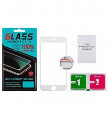 Защитное стекло для Apple iPhone 7 Plus/ 8 Plus (0.3 мм, 4D белое) Люкс