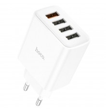Сетевое зарядное устройство Hoco C102A 4 USB QC белое